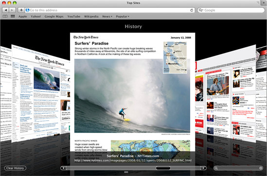 Apple Safari 4 Website Browser Beta