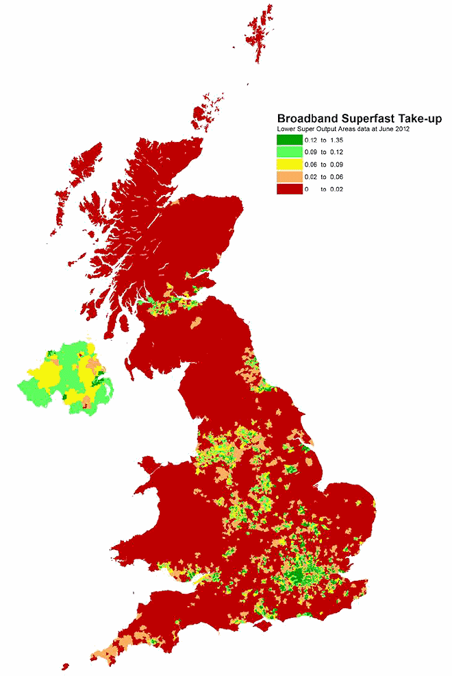 uk superfast broadband uptake map