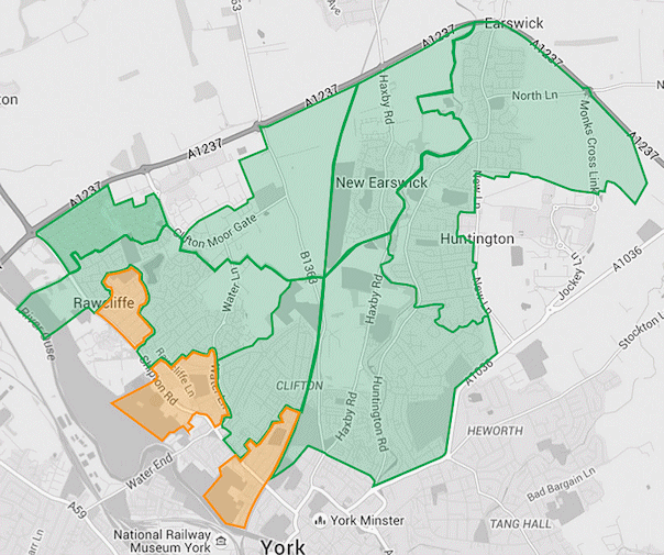 York UK FTTH Sky and TalkTalk Network Map April 2016