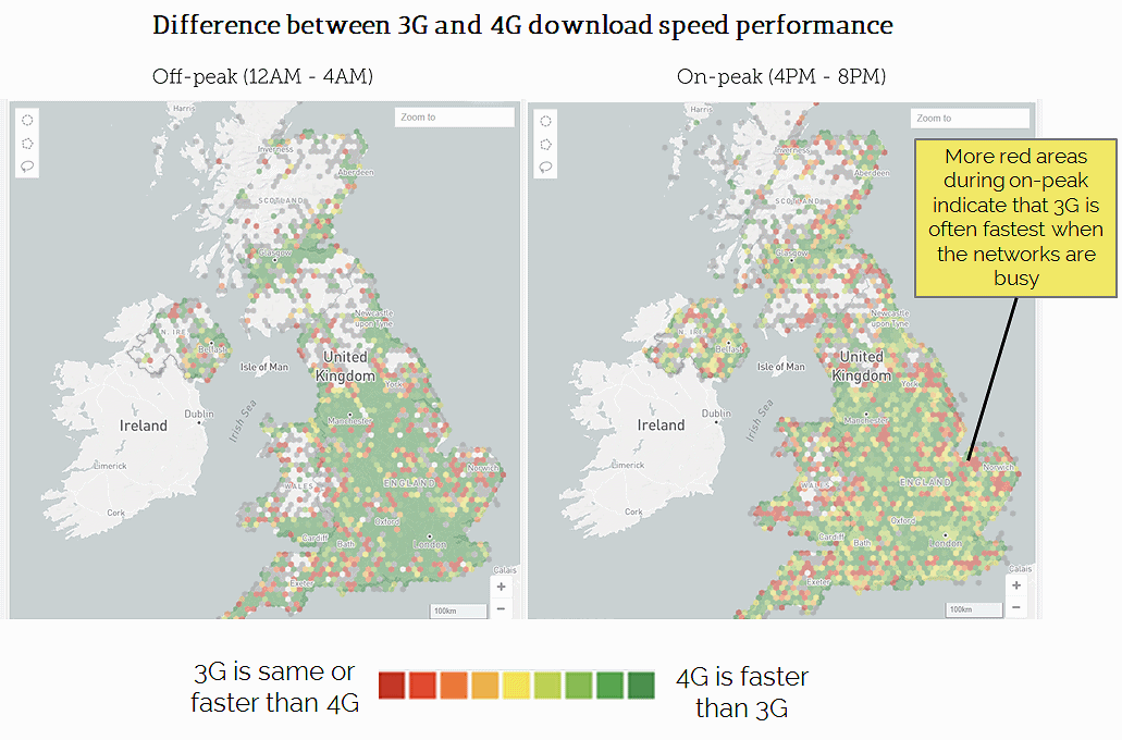 3g vs 4g mobile performance uk map tutela