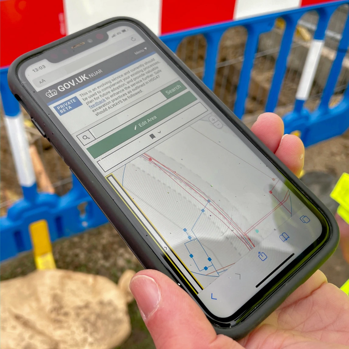 NUAR Output on Smartphone from Nov 2023 Gov UK update