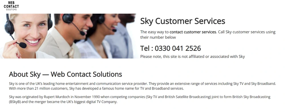 Fake-Sky-Support-Website
