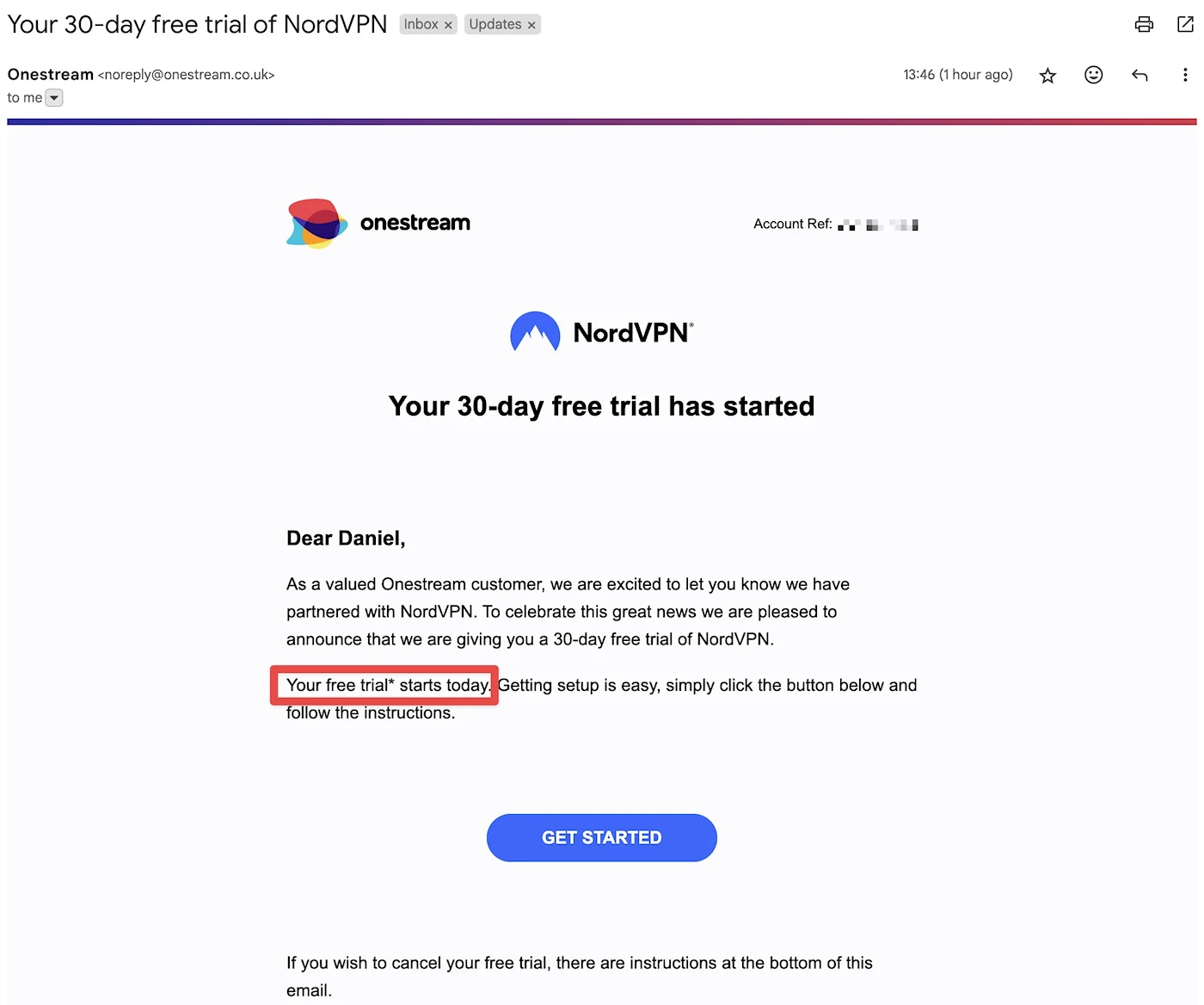 Onstream-NordVPN-letter