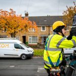 kcom engineer working on telegraph pole