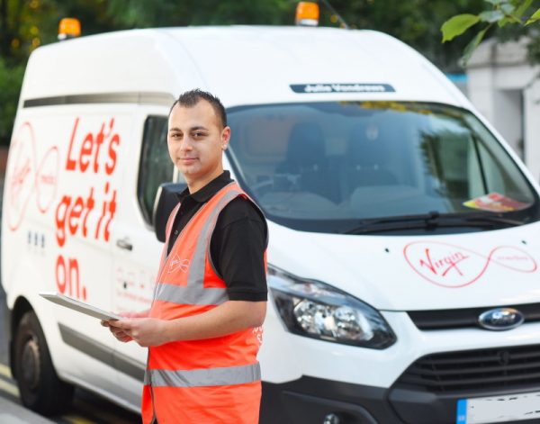 virgin media engineer by van