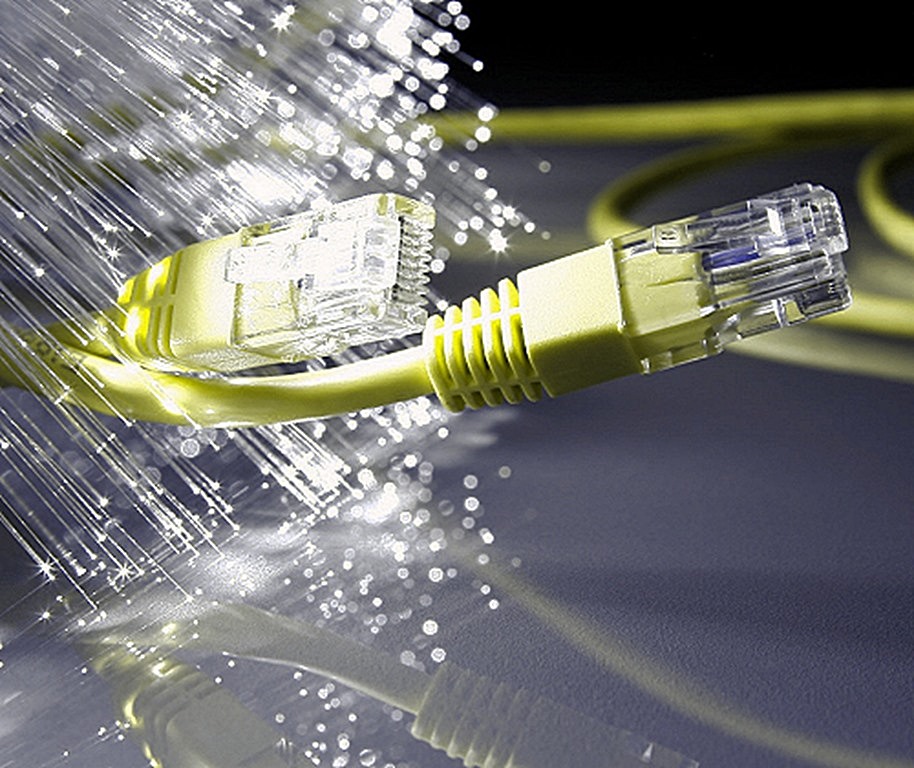 fibre optic broadband and ethernet network cable