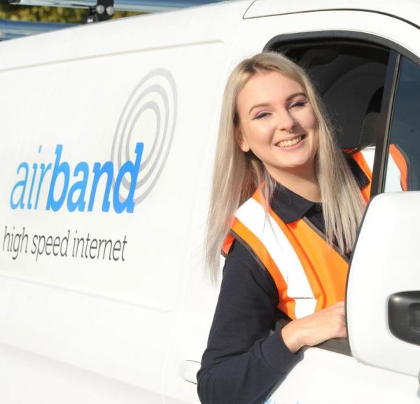 airband_uk_female_broadband_engineer_in_van