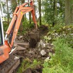 Openreach Cumbria CFP FTTP Network digging in the woods 031120