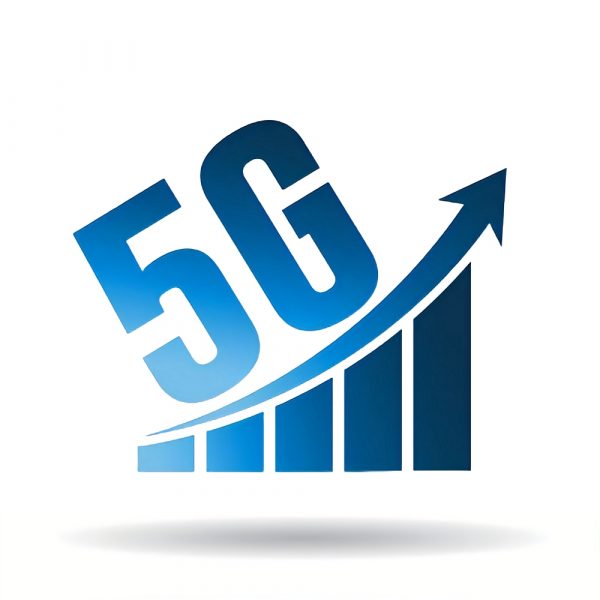 5G fast network logo. Speed internet 5g concept. wifi bars symbol of speed 5g network