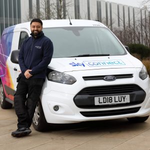 ‘Sky Connect’– a new B2B Broadband Business.Engineers Mo Bhatti, Siobhan Sextone and Mo Omar.