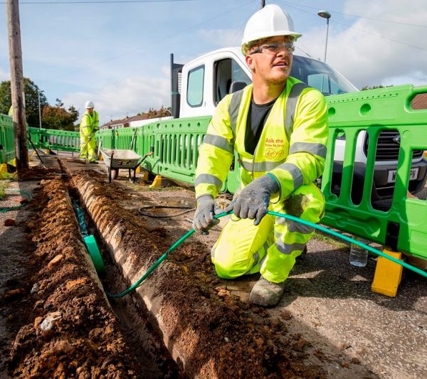 virgin media fibre trench and cable