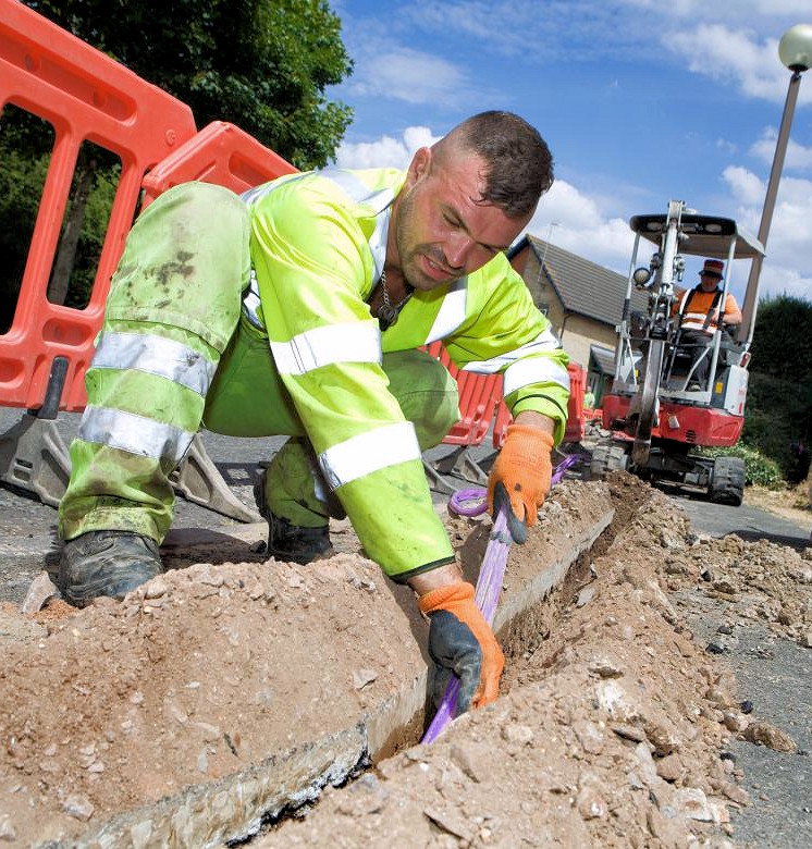 vodafone cityfibre ftth micro trench and engineer