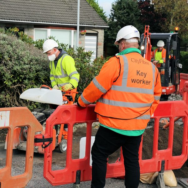 CityFibre trenching engineers fttp build