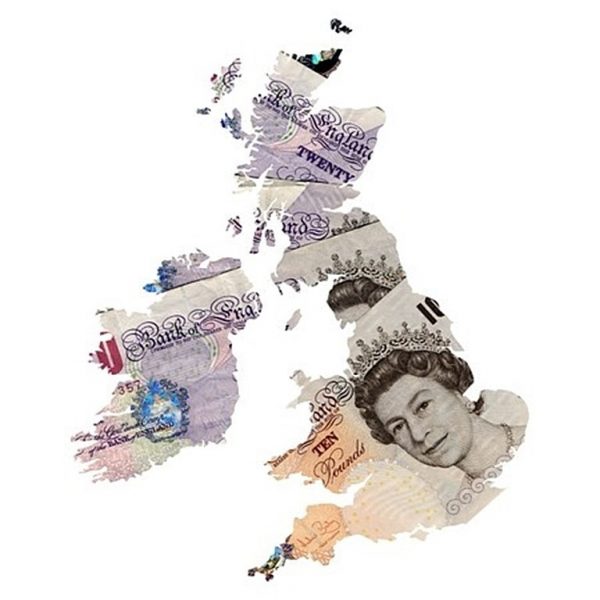 united kingdom money map