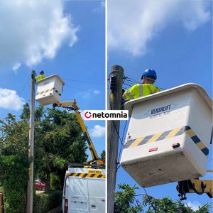 Netomnia Engineer up Telegraph Pole