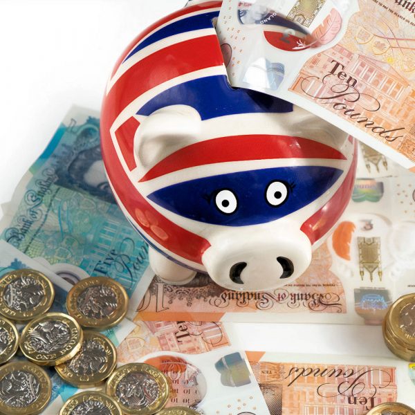 Pound money uk piggy bank savings image