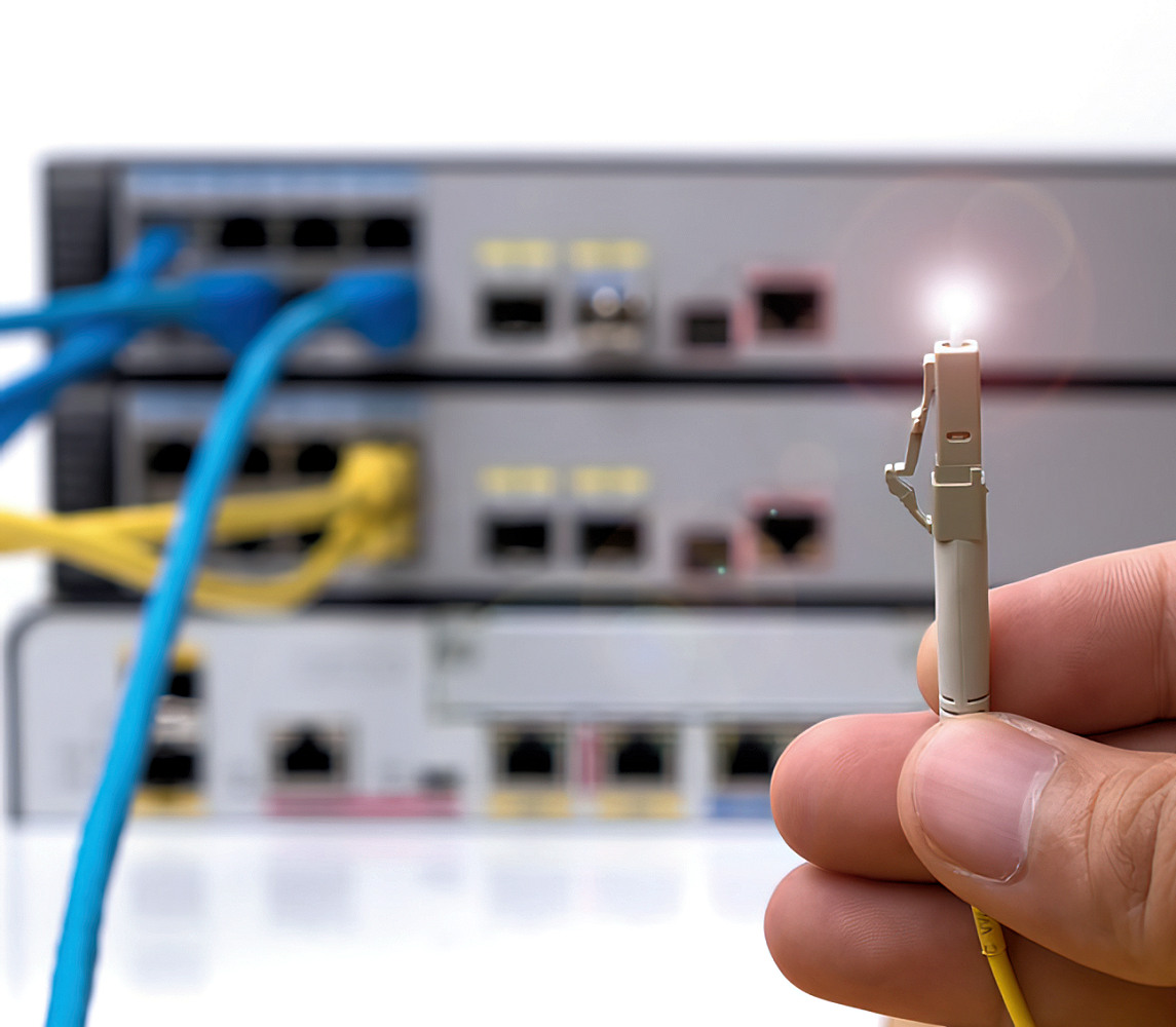 Optical Fibre Network Connector Lit
