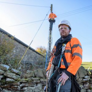 telegraph pole fttp openreach engineers rural