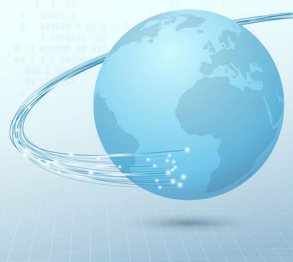 Earth broadband cable connection background