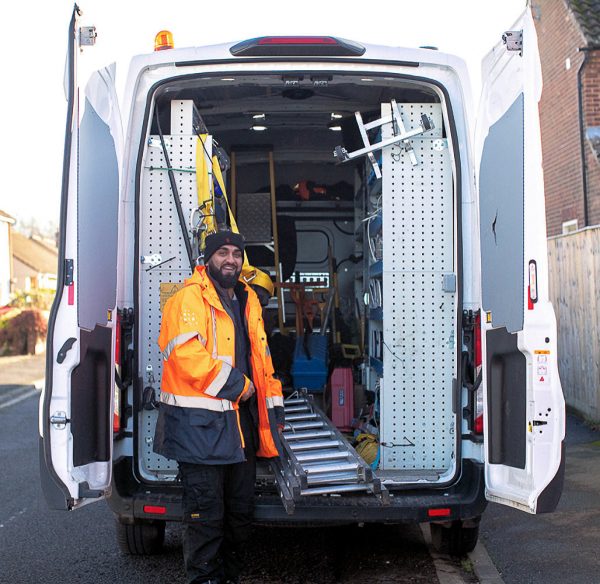 Swish Fibre Engineer Outside Van
