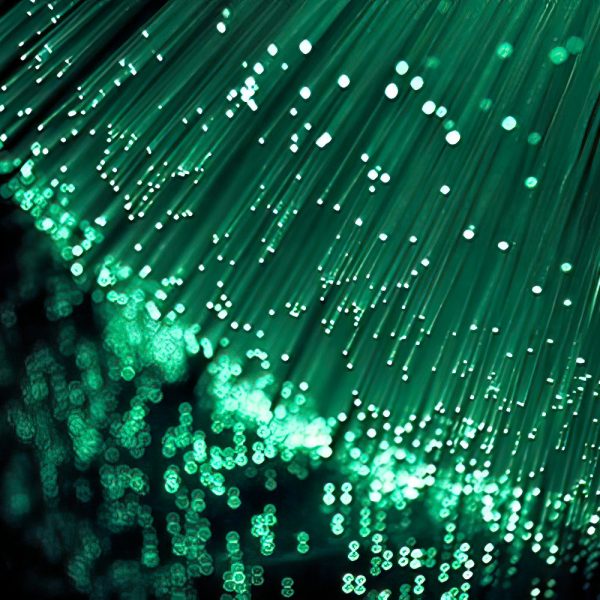 fibre optic green cables from top right