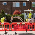 Virgin Media O2 Engineers Digging Trench