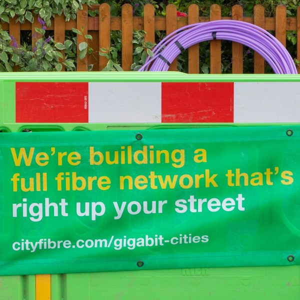 CityFibre Banner and Fibre Optic Cable Reel