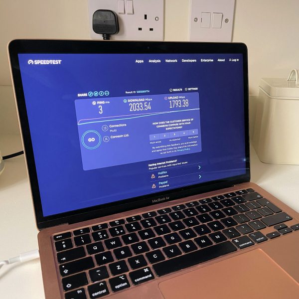 Connexin 2Gbps Broadband Speed Test in Hull UK