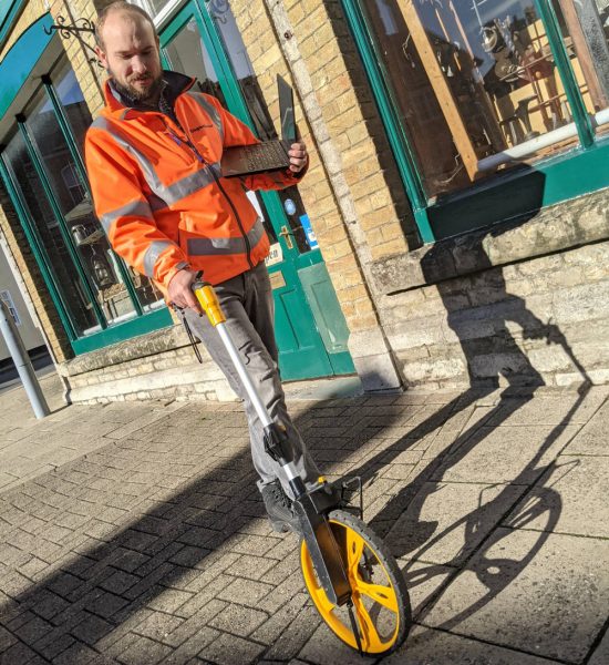 Gigaclear Engineer Measuring Distance