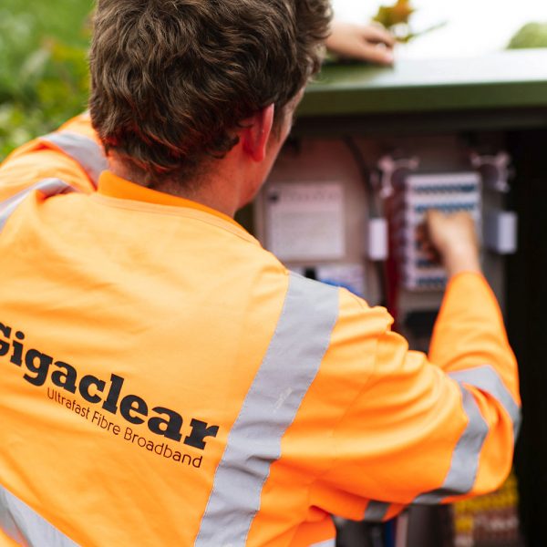 Gigaclear Engineer Outside FTTP Cabinet