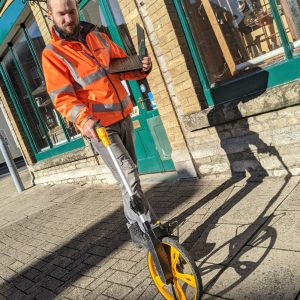 Gigaclear Engineer Measuring Distance
