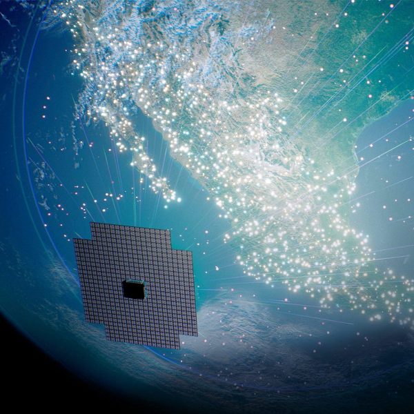 AST SpaceMobile BlueWalker 3 Satellite with Earth