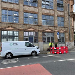 Pine Media FTTP Engineers next to Van in Street