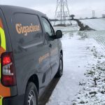gigaclear van in snow 2021