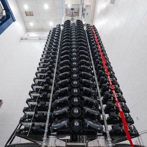 Starlink V2 Mini Satellites in SpaceX Packed Form