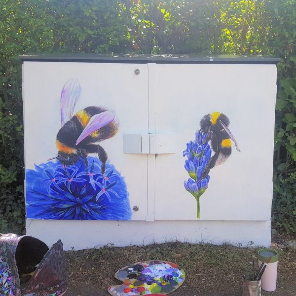 Virgin-Media-O2-Cabinet-Painted-with-Bees-Art