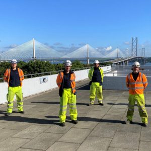 Openreach Engineers Near Forth Road Bridge Scotland