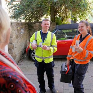 Openreach 2023 Two FTTP Engineers on Doorstep