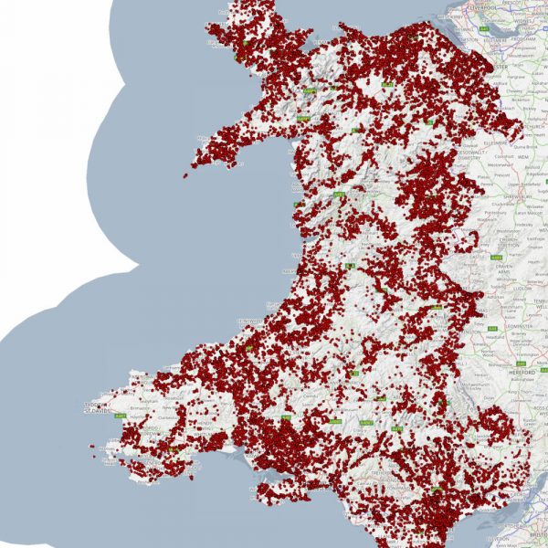 Wales 2023 Map of Broadband Slowspots Sub 30Mbps