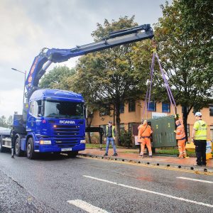 Ogi Engineers Lifting FTTP Cabinet