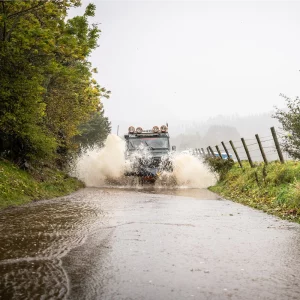 Alncom engineering vehicle splashing through water - PR Twitter Oct 2023