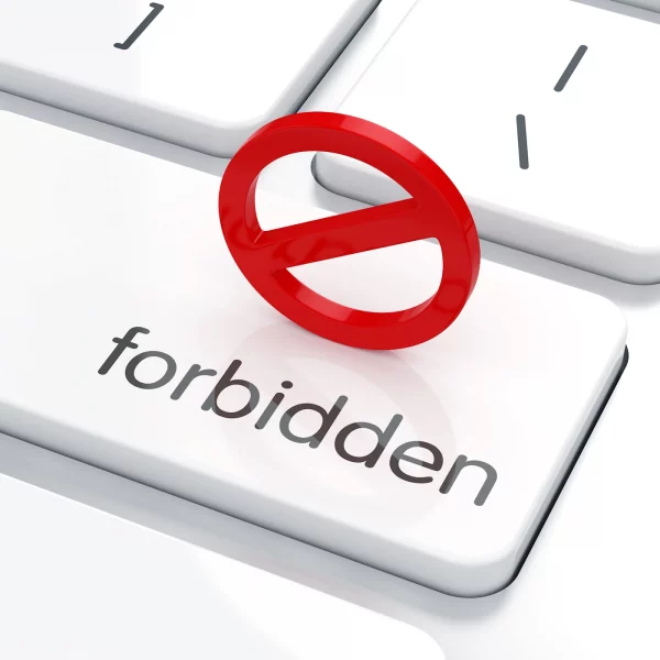 internet censorship forbidden written on keyboard - 23208292 - 123rf