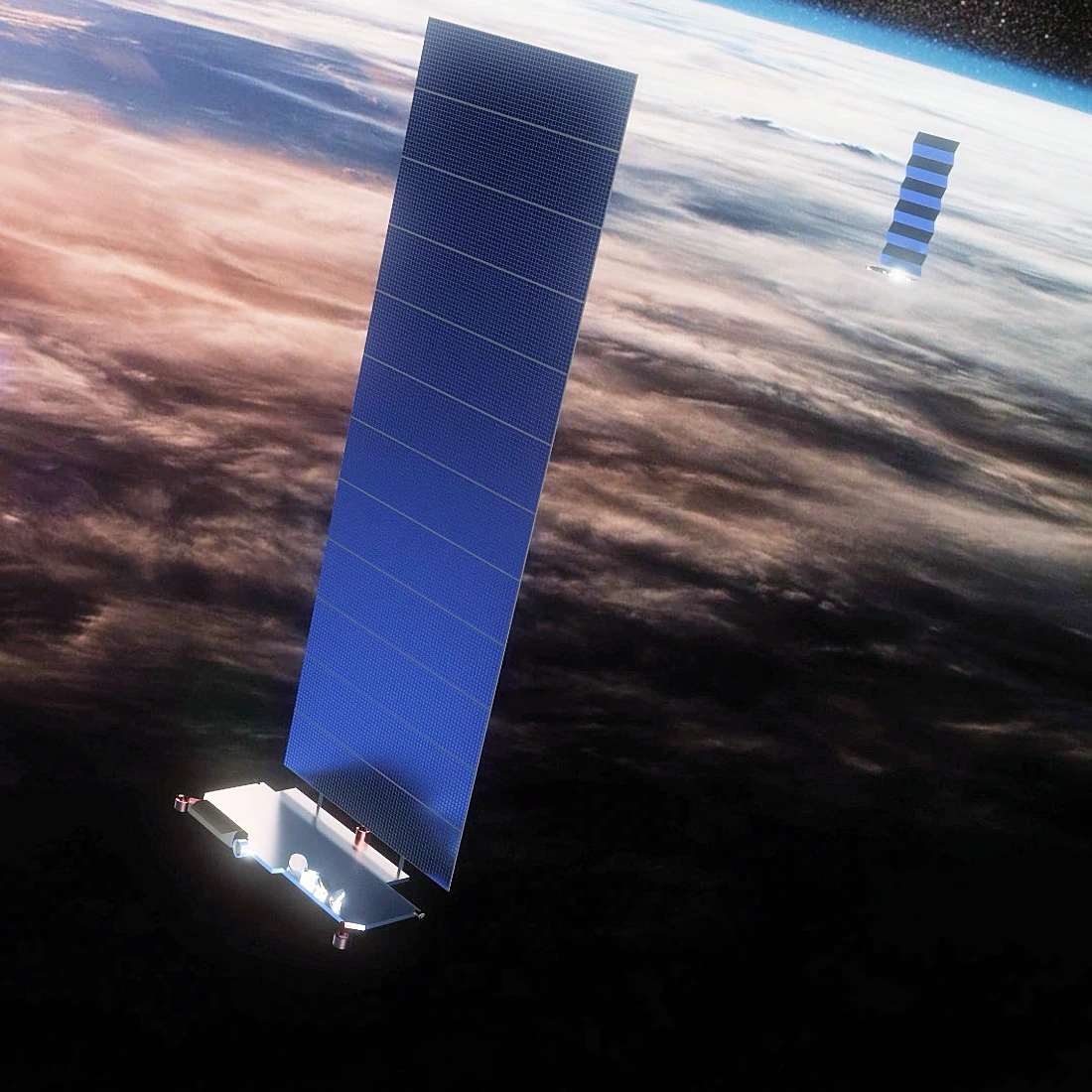 Starlink-satellites-in-orbit-around-the-earth