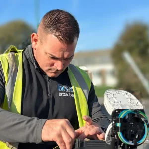 Briant Broadband engineer working on fibre build