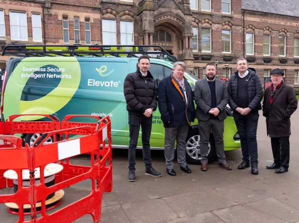 Elevate Chairman Chris Baldock and CRO Andy Tatlock with Councillors from St Helens Council