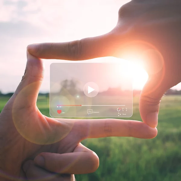 Streaming broadband video between two hands
