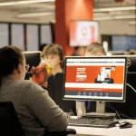 Concentrix Vodafone Three customer support staff in office