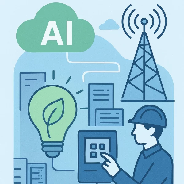 Energy saving using AI in UK telecoms CoPilot AI Image for MJackson 130126