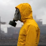 Man wearing gas mask - 123rf