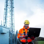 United Infrastructire engineer next to UK mast site PR130125